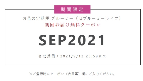 ブルーミー 最新クーポン